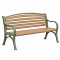 Panchina da giardino 120 x 60 x 85 cm in legno e metallo verde naturale con schienale e braccioli