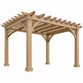 Pergola da giardino 300 x 300 x 250 cm in legno naturale con tetto a listelli