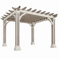 Pergola da giardino 300 x 300 x 250 cm in alluminio avorio con tetto a doghe - struttura ombreggiante classica