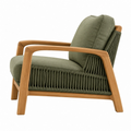 Poltrona 76 x 82 x 83 cm in legno e corda verde - stile contemporaneo