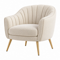 Poltrona 76 x 75 x 78 cm in tessuto beige con gambe in metallo stile moderno