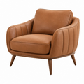 Poltrona 86 x 82 x 84 cm in similpelle marrone - stile moderno con braccioli imbottiti